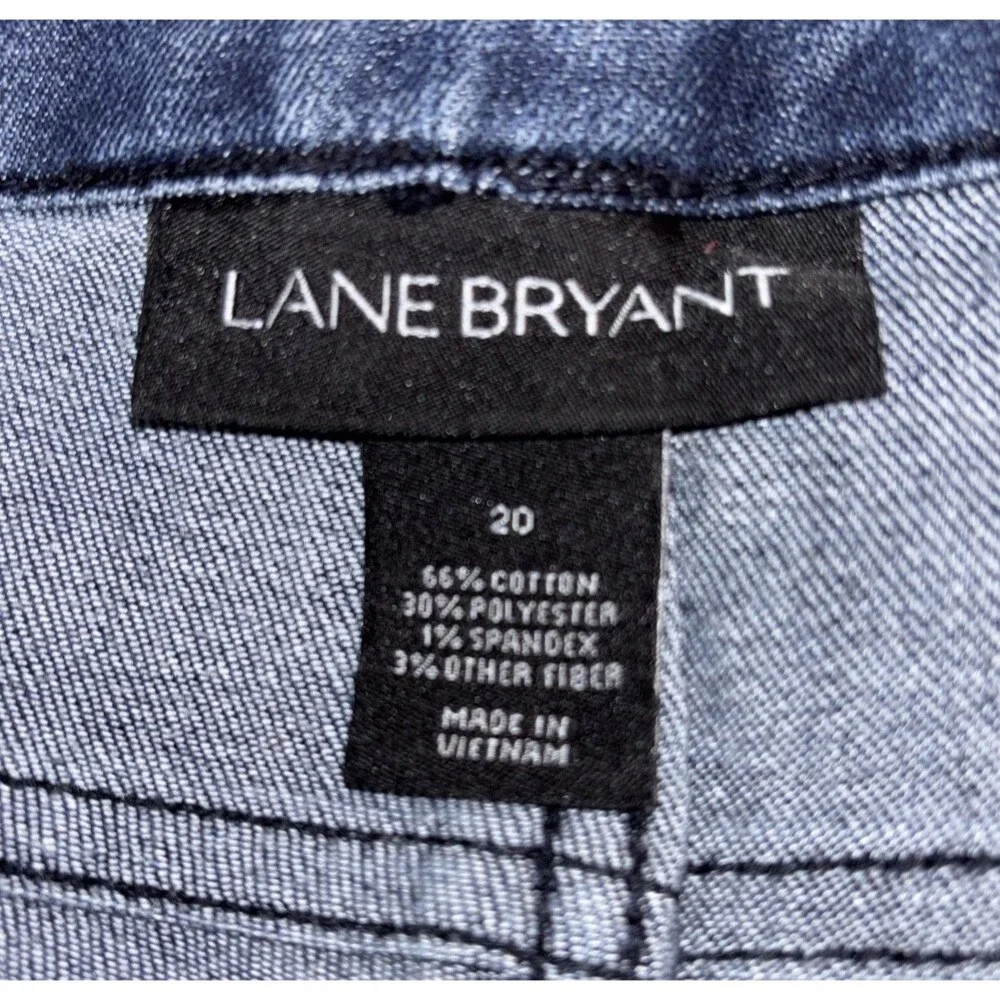 Lane Bryant Women Plus Sz 20 Blue Jeans Mid Rise Stretch Tapered Walking